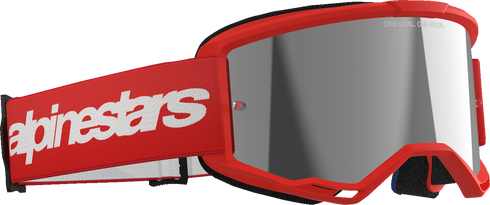 ALPINESTARS GOGGLES Vision 3 Goggle - Wordmark - Red - Silver Mirror Lens 5103325-3094