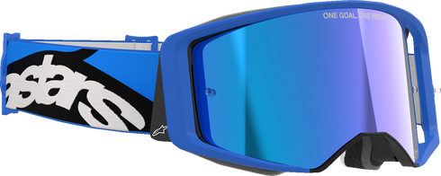 ALPINESTARS GOGGLES Supertech Goggle - Stream - Blue - ABS Vision - Blue Mirror Lens 5100625-7271