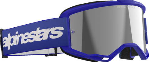 ALPINESTARS GOGGLES Vision 3 Goggle - Wordmark - Blue - Silver Mirror Lens 5103225-7266