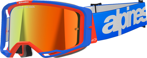 ALPINESTARS GOGGLES Vision 8 Goggle - Wordmark - Blue/Orange - Red Mirror 5101325-7303