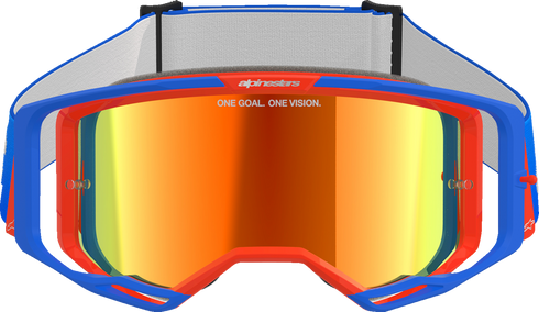 ALPINESTARS GOGGLES Vision 8 Goggle - Wordmark - Blue/Orange - Red Mirror 5101325-7303