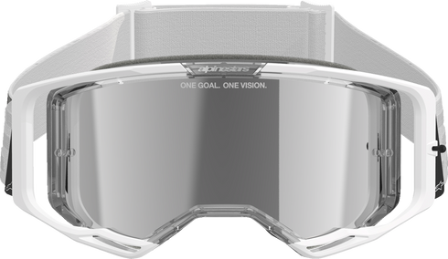 ALPINESTARS GOGGLES Vision 8 Goggle - Corp - White - Silver Mirror Lens 5101625-2055