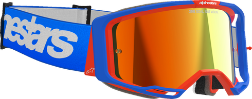 ALPINESTARS GOGGLES Vision 8 Goggle - Wordmark - Blue/Orange - Red Mirror 5101325-7303
