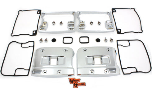 Motorshop Wyatt Gatling Top Rocker Box Cover and D-Ring Set Chrome - 43-0377