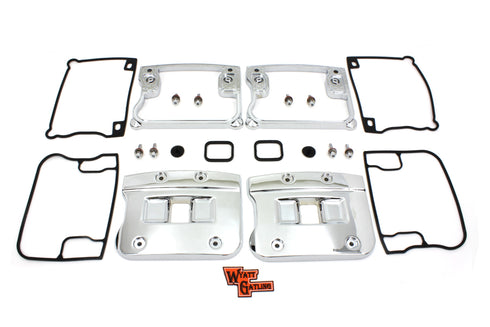 Motorshop Wyatt Gatling Top Rocker Box Cover and D-Ring Set Chrome - 43-0377