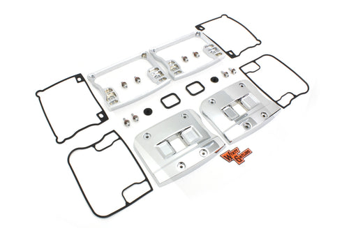Motorshop Wyatt Gatling Top Rocker Box Cover and D-Ring Set Chrome - 43-0377