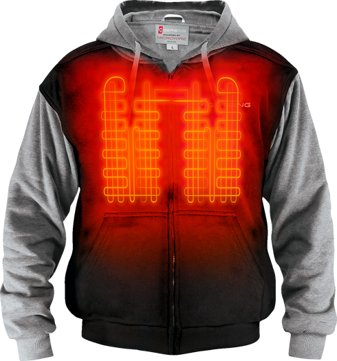 GERBING HEATED CLOTHING 7 V Battery Heated Hoodie - Black - Large GER-HDY-7V-UNI-BLK-L