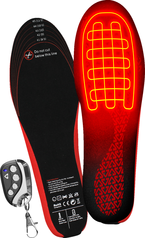 GERBING HEATED CLOTHING 3V Rechargeable Heated Insoles with Remote - Small/Medium GER-INS-3V-S-M