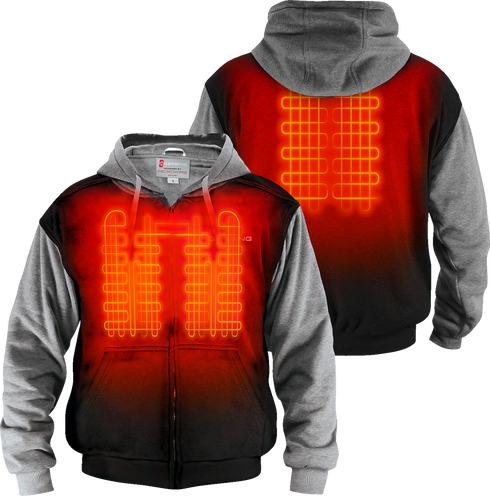 GERBING HEATED CLOTHING 7 V Battery Heated Hoodie - Black - XL GERHDY7VUNIBLKXL
