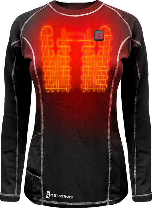 GERBING HEATED CLOTHING Women's 7V Heated Base Layer Shirt - XL GER-BLS-7V-W-BLK-XL