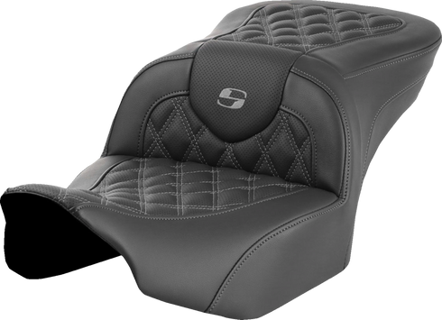 SADDLEMEN Roadsofa™ Seat - without Backrest - Gray Lattice Stitch - FLTR/FLHX '23-'24 823-07-18202