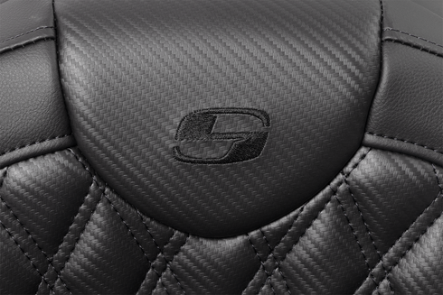SADDLEMEN Roadsofa™ Seat - without Backrest - Lattice Stitch - Carbon Fiber - FL '08-'23 808-07B-206A0