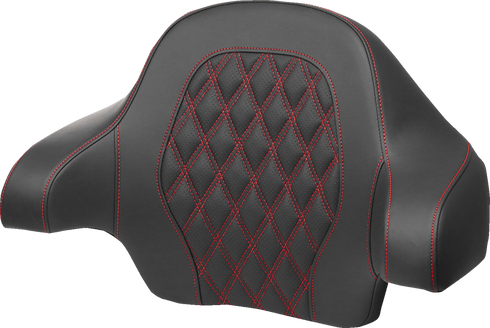SADDLEMEN Tour-Pak® Backrest Pad - Lattice Stitch - Red Stitch - FL '14-'24 814-07-15004