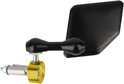 DRIVEN RACING Mirror - Halo - Side View - Pentagon - Black/Gold - Left - Each DHBML-GD