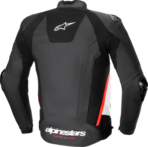 ALPINESTARS Missile v3 Leather Jacket - Black/White/Red Fluo - US 48 / EU 58 3100125-1231-58