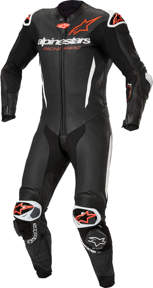 ALPINESTARS GP-R7 1-PC Leather Suit - Black/White/Red Fluo - US 48 / EU 58 3150125-1231-58