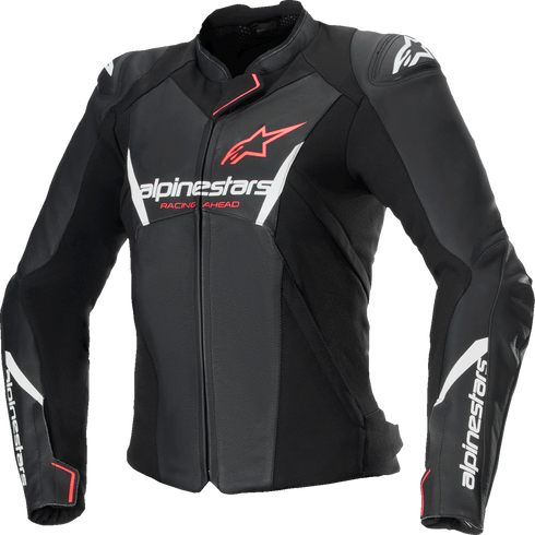 ALPINESTARS Stella Faster v3 Leather Jacket - Black/White Fluo/Coral - US 4 / EU 40 3113625-1781-40