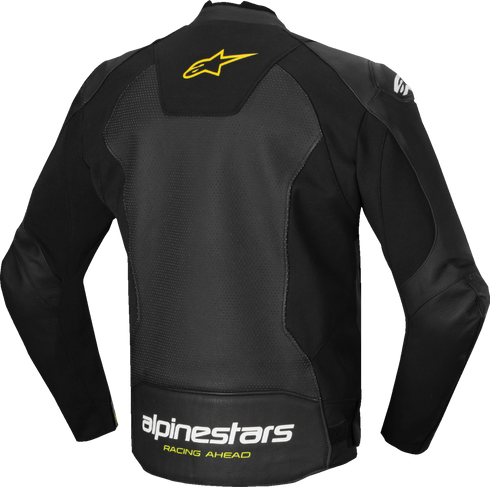 ALPINESTARS Faster v3 Airflow Leather Jacket - Black/White/Yellow Fluo - US 48 / EU 58 3103625-125-58