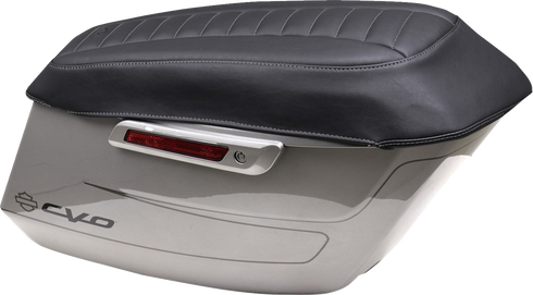 MUSTANG Deluxe Saddlebag Lid Coers - Black w/ Gunmetal Stitch - Touring 88404GM
