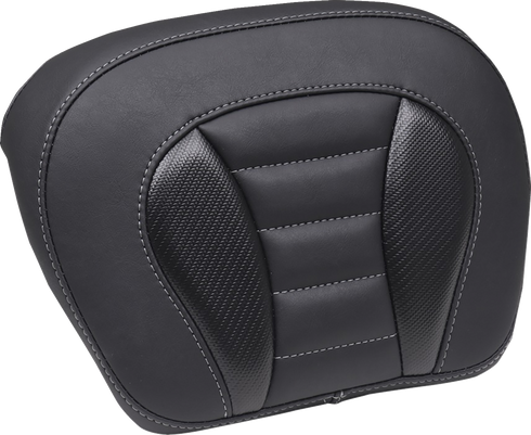 MUSTANG Deluxe Chopped Tour-Pak® Sissy Bar Pad - Black w/ Gunmetal Stitch - Touring 88405GM