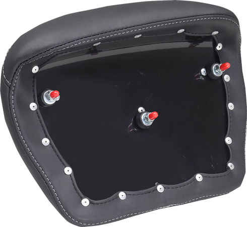 MUSTANG Deluxe Chopped Tour-Pak® Sissy Bar Pad - Black w/ Gunmetal Stitch - Touring 88405GM