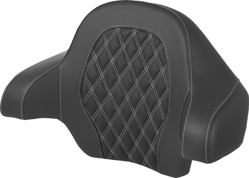 SADDLEMEN Tour-Pak® Backrest Pad - Lattice Stitch - White Stitch - FL '14-'24 814-07-15006