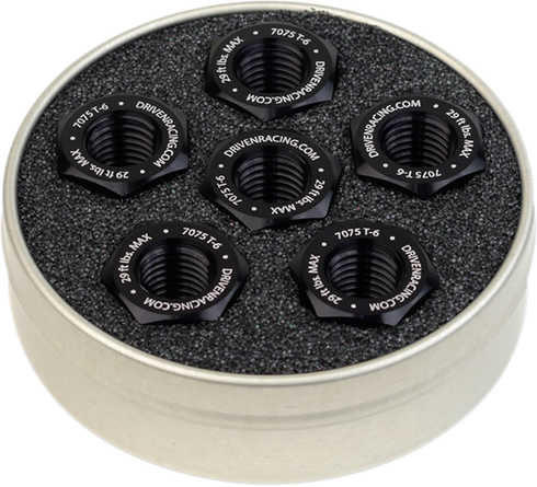 DRIVEN RACING Sprocket Nuts - 6-Bolt Hub - Black - M10 x 1.0 DSN6BK