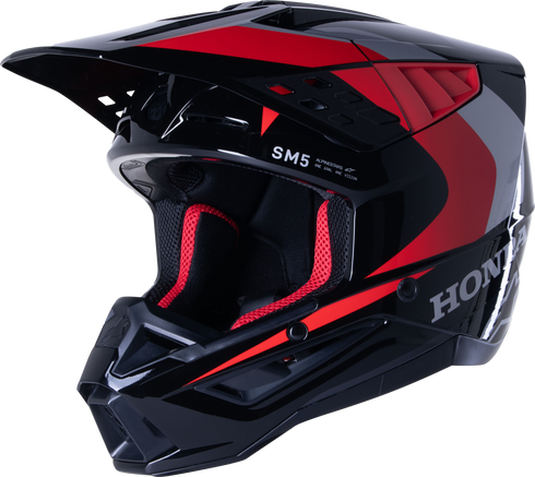 ALPINESTARS Honda S M5 Helmet Black/Red Glossy Xs - 482-9237XS
