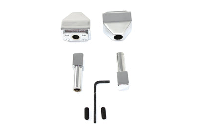 V-Twin Chrome Rear Axle Adjuster Cap Set Pyramid Style - 44-0250