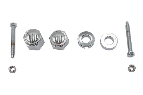 V-Twin Chrome Rear Axle Adjuster and Nut Kit - 44-0634