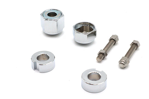 V-Twin Chrome Rear Axle Adjuster and Nut Kit - 44-0635