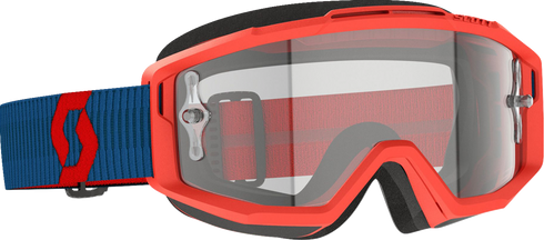 SCOTT Split OTG Goggle - Dark Blue/Neon Red - Clear Works Lens 285537-7698113