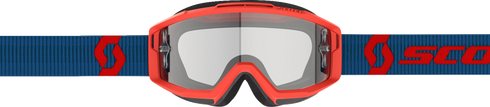 SCOTT Split OTG Goggle - Dark Blue/Neon Red - Clear Works Lens 285537-7698113