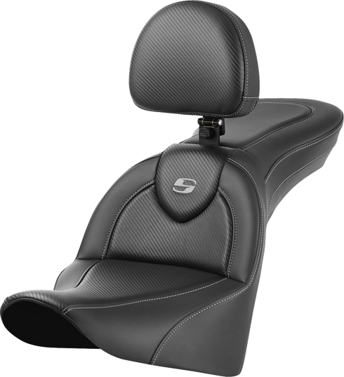 SADDLEMEN Roadsofa™ Seat - With Backrest - Carbon Fiber - FL 818-33-185BR