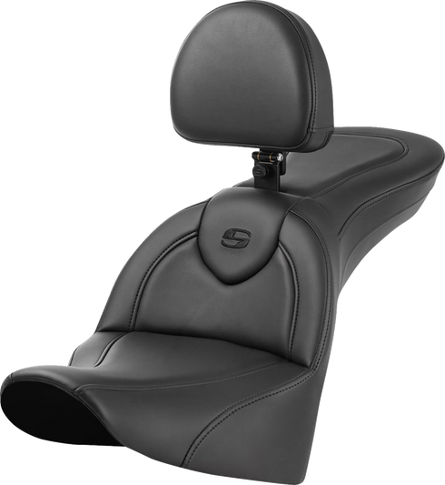 SADDLEMEN Roadsofa™ Seat - With Backrest - Plain - FL 818-33-187BR