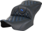 SADDLEMEN RoadSofa™ Seat - without Backrest - Carbon Fiber - Lattice Stitch - Blue Stitch - FLTR/FLHX '23-'24 823-07-20601
