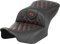 SADDLEMEN RoadSofa™ Seat - without Backrest - Carbon Fiber - Lattice Stitch - Red Stitch - FLTR/FLHX '23-'24 823-07-20604