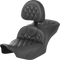 SADDLEMEN RoadSofa™ Seat - with Backrest - Carbon Fiber - Lattice Stitch - FLTR/FLHX '23-'24 823-07-206B0