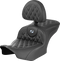 SADDLEMEN RoadSofa™ Seat - with Backrest - Carbon Fiber - Lattice Stitch - Silver Stitch - FLTR/FLHX '23-'24 823-07-206B5