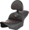 SADDLEMEN Roadsofa™ Seat - with Backrest - Honeycomb - Orange Stitch - FLTR/FLHX '23-'24 823-07-189B3
