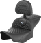 SADDLEMEN Roadsofa™ Seat - with Backrest - Honeycomb - Silver Stitch - FLTR/FLHX '23-'24 823-07-189B5
