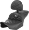 SADDLEMEN Roadsofa™ Seat - with Backrest - Honeycomb - White Stitch - FLTR/FLHX '23-'24 823-07-189B6