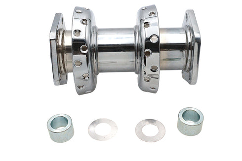 V-Twin 40 Spoke Extra Wide Offset Dual Flange Rear Hub Chrome - 45-0348