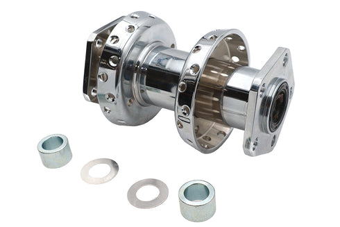 V-Twin 40 Spoke Extra Wide Offset Dual Flange Rear Hub Chrome - 45-0348