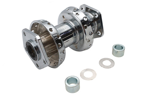 V-Twin 40 Spoke Extra Wide Offset Dual Flange Rear Hub Chrome - 45-0348