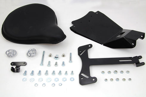 V-Twin Black Leather Solo Seat and Mount Kit - 47-0147