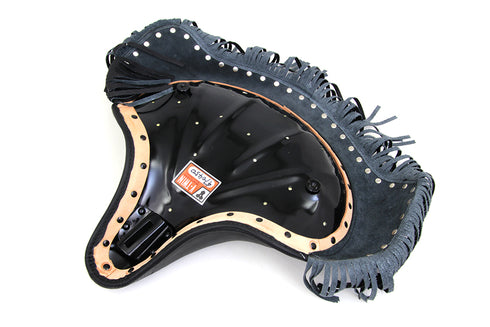 Corbin Gentry Black Deluxe Solo Seat with Fringe Skirt - 47-0450