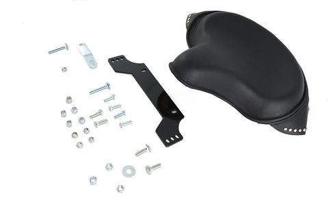 V-Twin Black Leather Police Solo Seat Kit - 47-0483