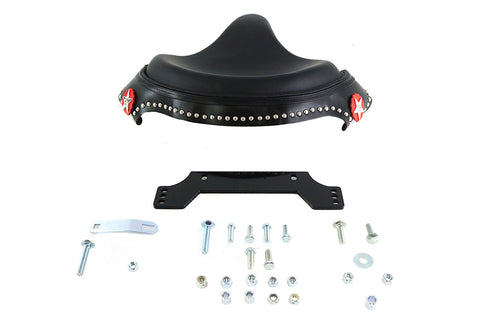 V-Twin Black Leather Police Solo Seat Kit - 47-0483