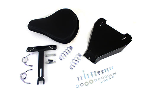 V-Twin Black Leather Solo Seat With Mount Kit - 47-0549